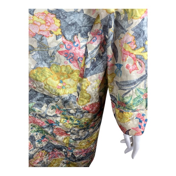 Mary McFadden LARGE Long Caftan Mumu House Dress Abstract Floral Kaftan Vintage - Picture 5 of 8